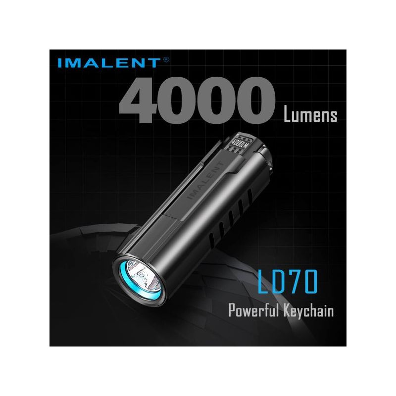 IMALENT LD70 LED-Taschenlampe 4000 Lumen kompakte Lichtquelle für Abenteurer und Outdoor mit OLED-Display