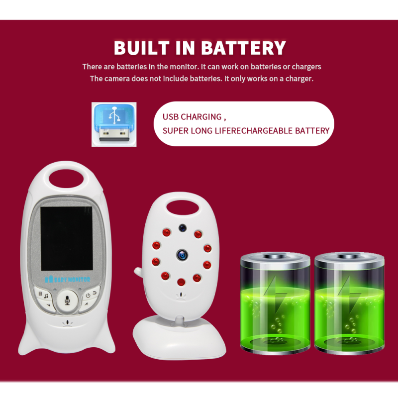 Entdecken Sie den VB601 Funk-Video-Baby-Monitor mit 2.4G Zwei-Wege-Kommunikation und Temperaturüberwachung
