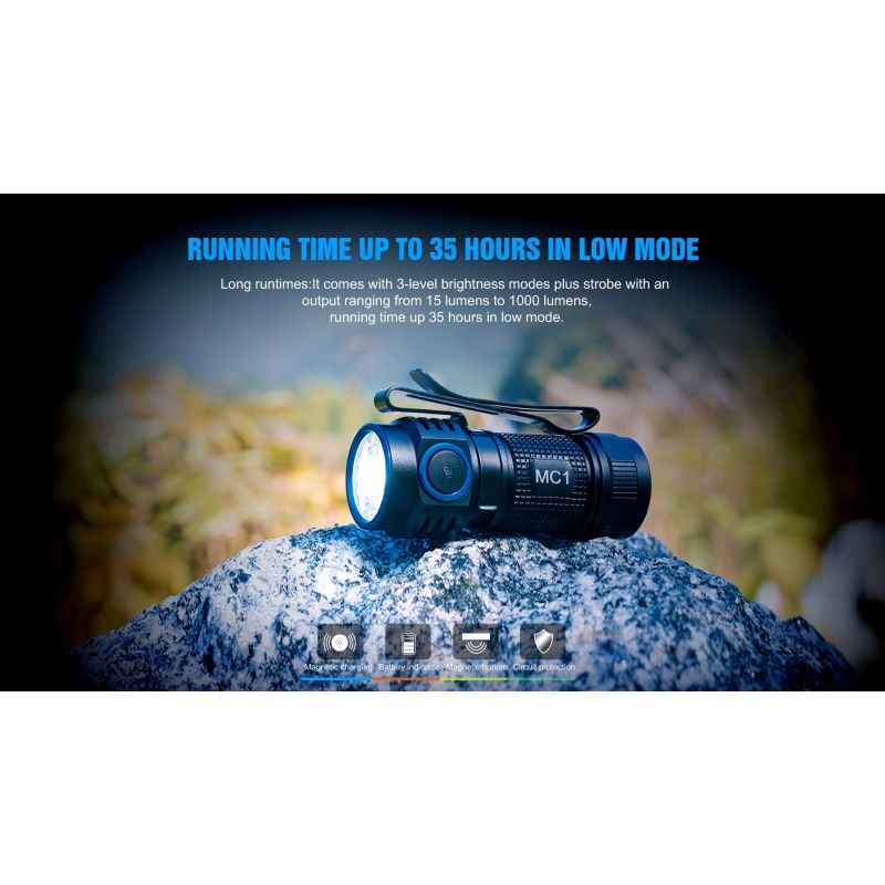 Entdecken Sie die TrustFire MC1 Baton kompakt 1000 Lumen LED Schlüsselanhänger Taschenlampe magnetische Aufladung