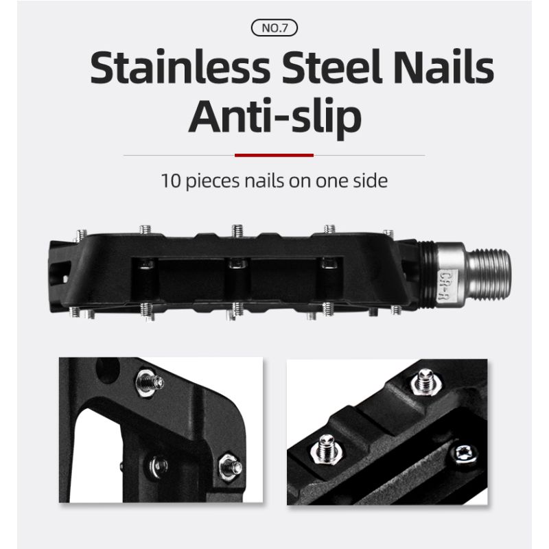 ROCKBROS ultraleichte Fahrradpedale Nylon Dichtungslager Rennrad MTB BMX stabile langlebige Radfahrausrüstung