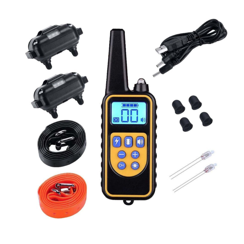 800m Elektrischer Hunde-Trainingskragen Wasserdichter Wiederaufladbares Hundehalsband mit LCD-Display