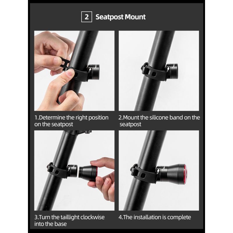 ROCKBROS Q5 Fahrrad Smart Light mit Auto Brake Sensing IPx6 Wasserdicht für Fahrradsicherheit und Sichtbarkeit