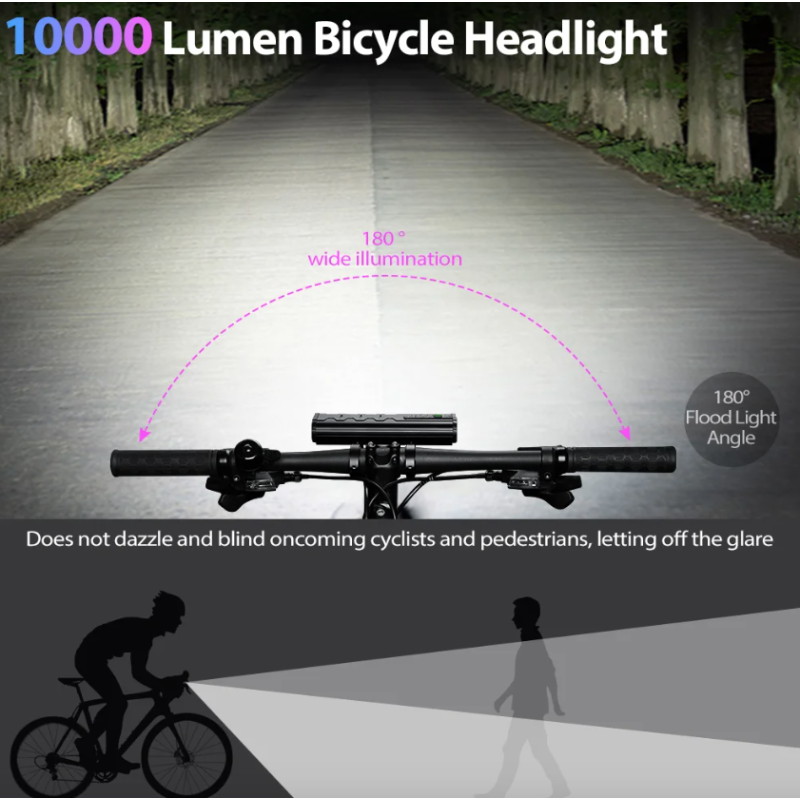NITEBEAM Fahrradlicht 10000 Lumen ultrahelle Fahrradleuchte mit robustem Design für MTB und Straßenradfahren