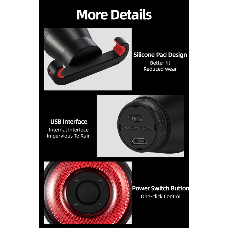 ROCKBROS Q5 Fahrrad Smart Light mit Auto Brake Sensing IPx6 Wasserdicht für Fahrradsicherheit und Sichtbarkeit