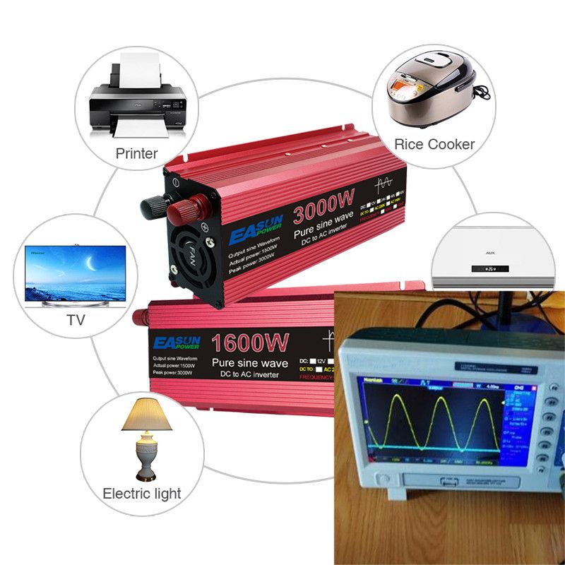Reiner Sinus Wechselrichter 3000W DC 12V/24V zu AC 110V/220V langlebiger Inverter für empfindliche Elektronik