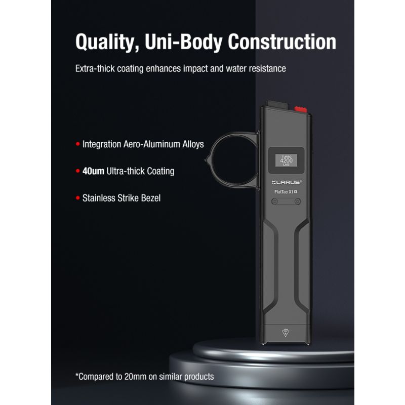 Klarus X1 Ultradünne EDC Taschenlampe, 4200LM taktische Taschenlampe mit USB-C, Luminus SST-70 LED