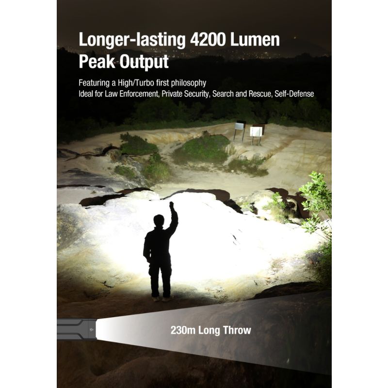 Klarus X1 Ultradünne EDC Taschenlampe, 4200LM taktische Taschenlampe mit USB-C, Luminus SST-70 LED