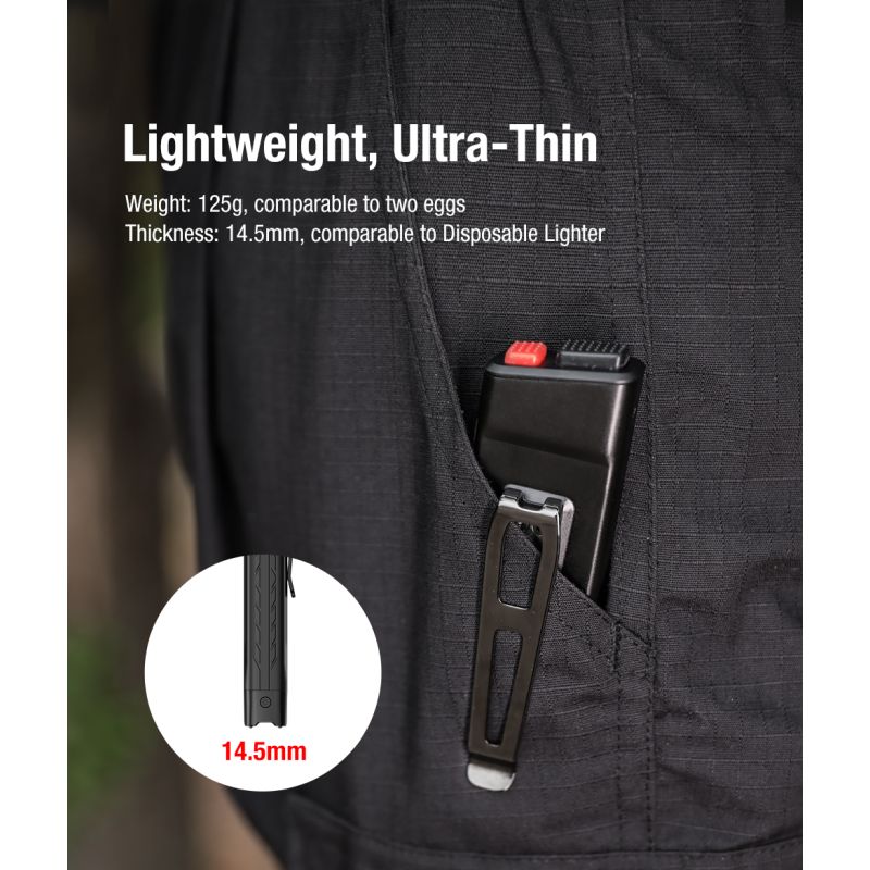 Klarus X1 Ultradünne EDC Taschenlampe, 4200LM taktische Taschenlampe mit USB-C, Luminus SST-70 LED