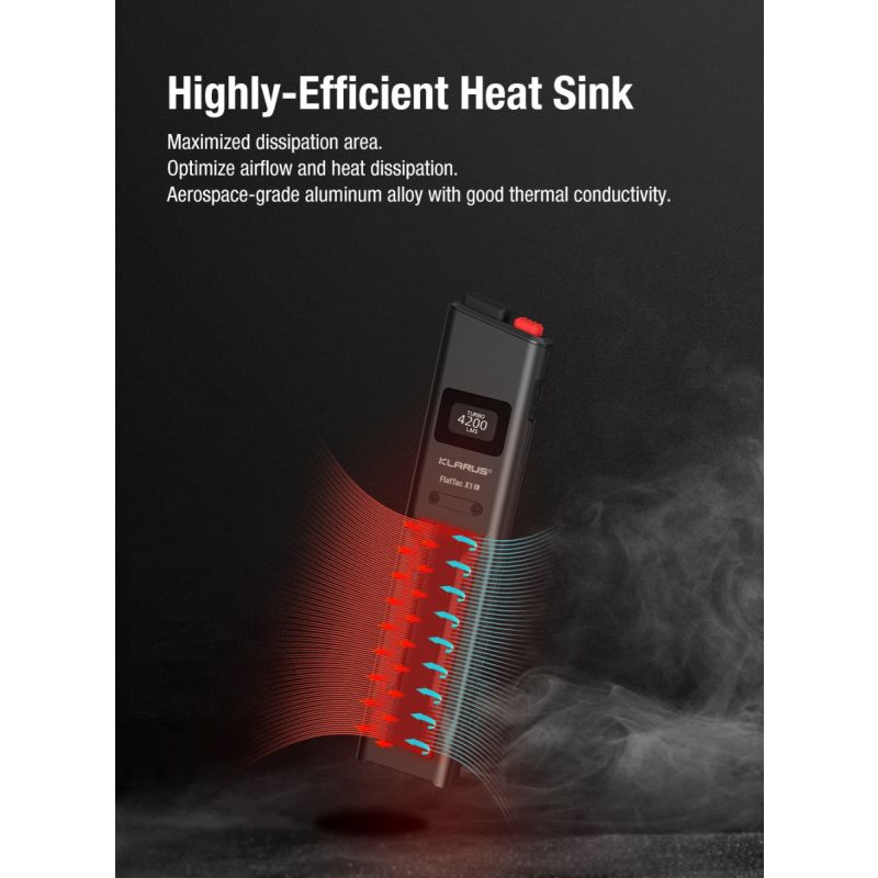 Klarus X1 Ultradünne EDC Taschenlampe, 4200LM taktische Taschenlampe mit USB-C, Luminus SST-70 LED