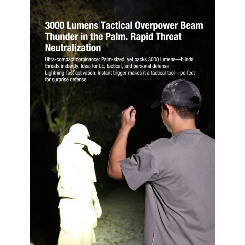 Klarus X2 Ultrdünne taktische Taschenlampe EDC, USB-C wiederaufladbar, 3000 Lumen, kompakte, kraftvolle Lampe