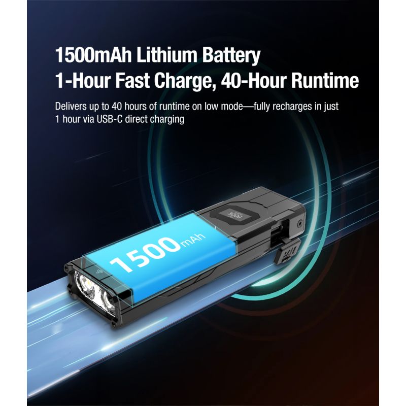 Klarus X2 Ultrdünne taktische Taschenlampe EDC, USB-C wiederaufladbar, 3000 Lumen, kompakte, kraftvolle Lampe