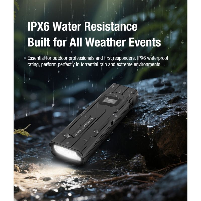 Klarus X2 Ultrdünne taktische Taschenlampe EDC, USB-C wiederaufladbar, 3000 Lumen, kompakte, kraftvolle Lampe