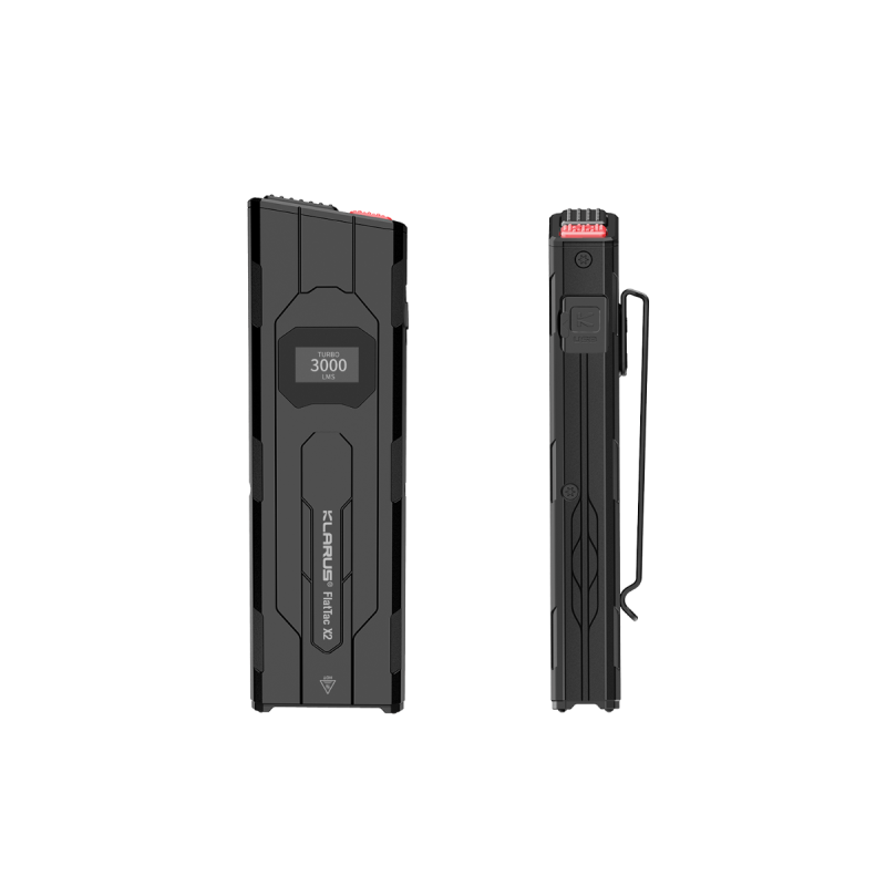 Klarus X2 Ultrdünne taktische Taschenlampe EDC, USB-C wiederaufladbar, 3000 Lumen, kompakte, kraftvolle Lampe