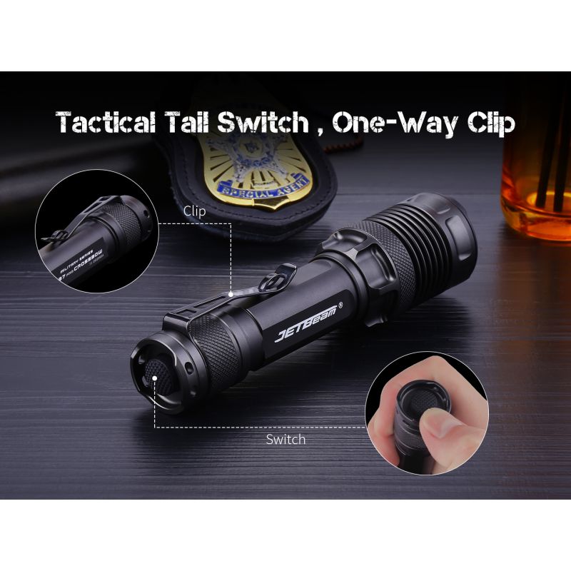 JETBEAM M37 PRO taktische Hochleistungs-Taschenlampe 3700 Lumen, 340m Reichweite, Fensterbrecher, IPX8, 21700