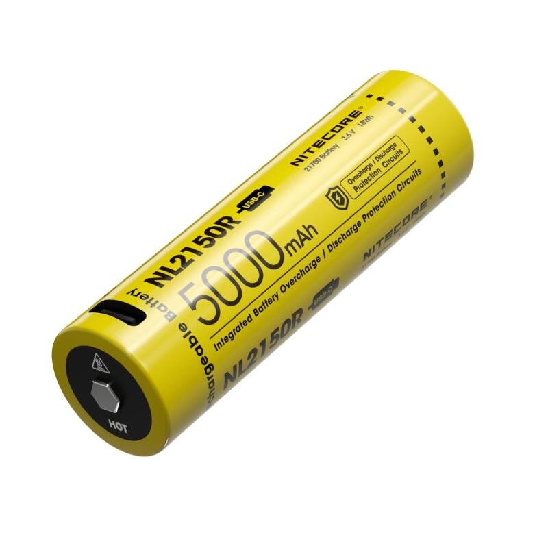 NITECORE NL2150R 21700 Li-Ion Batterie kompakt leicht 5000mAh hohe Kapazität USB-C für Technikzubehör Camping