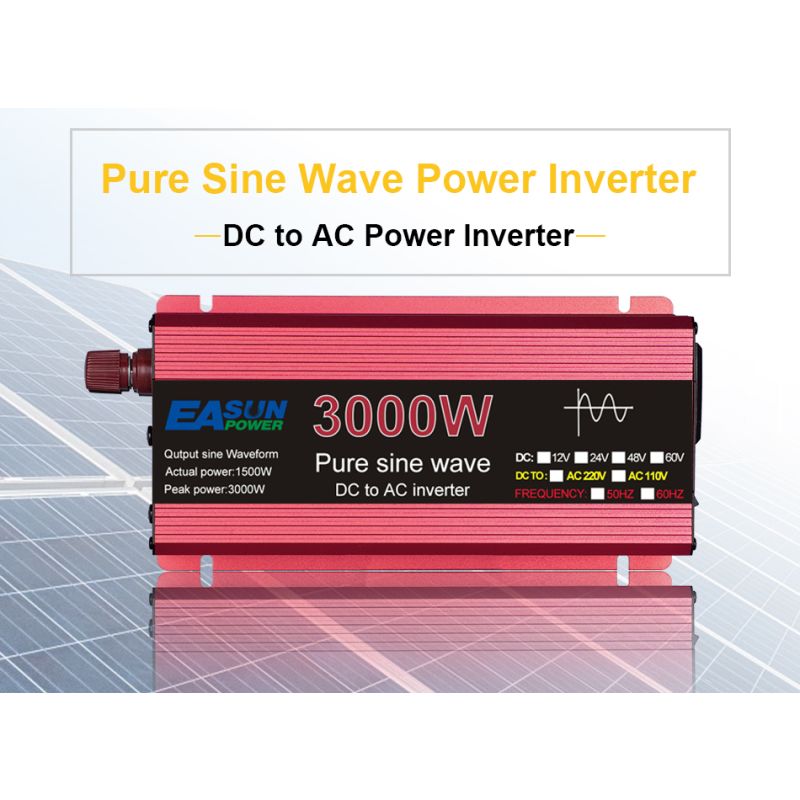 Reiner Sinus Wechselrichter 3000W DC 12V/24V zu AC 110V/220V langlebiger Inverter für empfindliche Elektronik