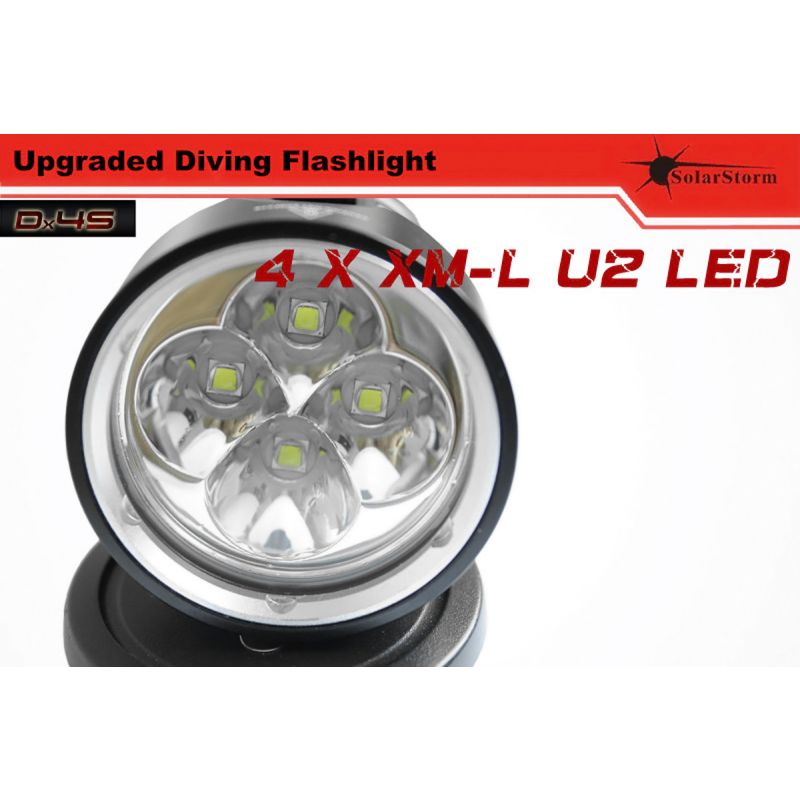 Solarstorm DX4S 4XU2 3200-Lumen LED Tauchlampe IPX8 wasserdichte Lampe für Unterwasser-Abenteuer und Korallenriff-Tauchen
