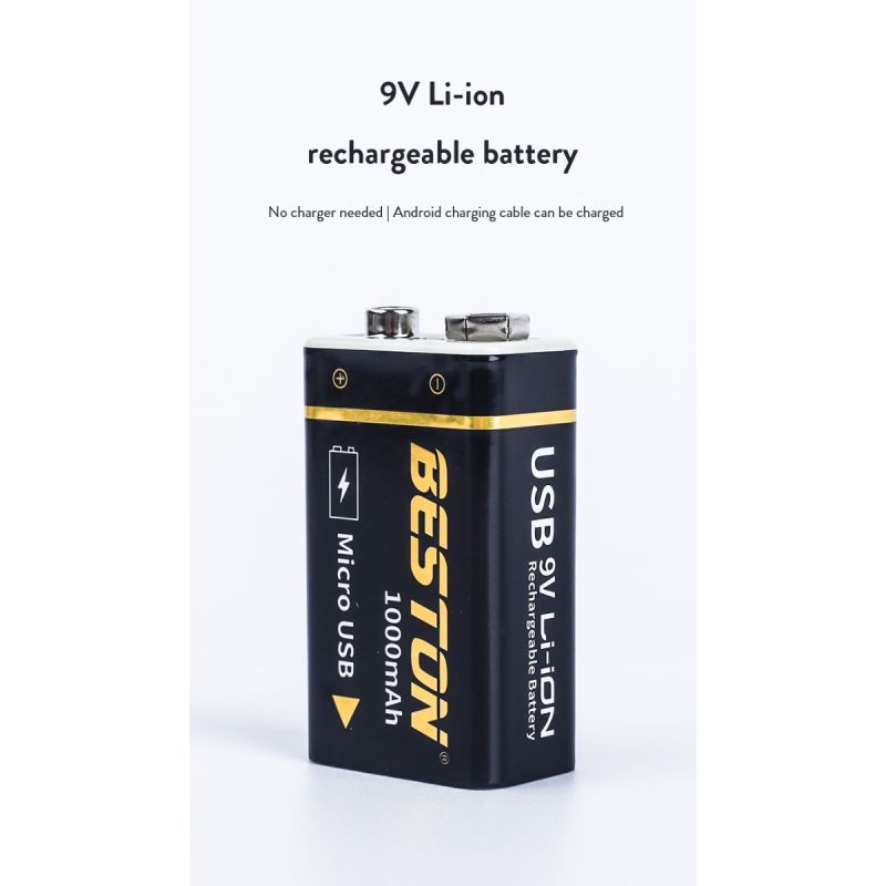 Beston 9V 1000mAh Micro USB Li-Ion Batterie Hochkapazität umweltfreundlich wiederaufladbar für RC Hubschrauber