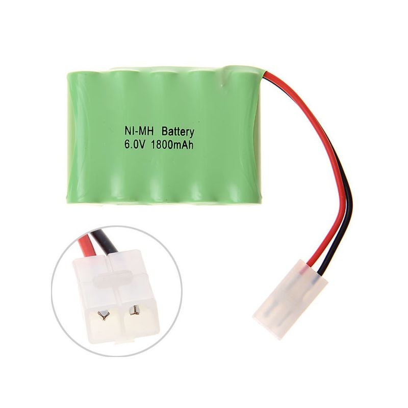 NI-MH AA 6V 1800mAh Batterie Akku-Pack mit großem weißem Stecker I Modellbau Spielzeug RC Akku I Hohe Kapazität, kein Memory-Effekt