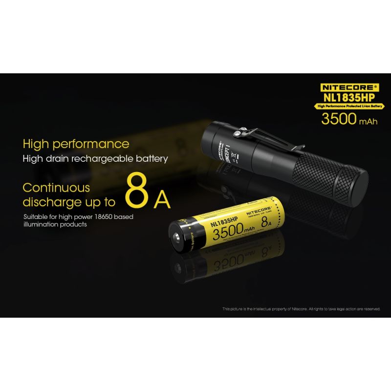 Nitecore NL1835HP 18650 Akku 3500mAh außergewöhnliche Kapazität für Hochstromgeräte und Outdoor-Fans