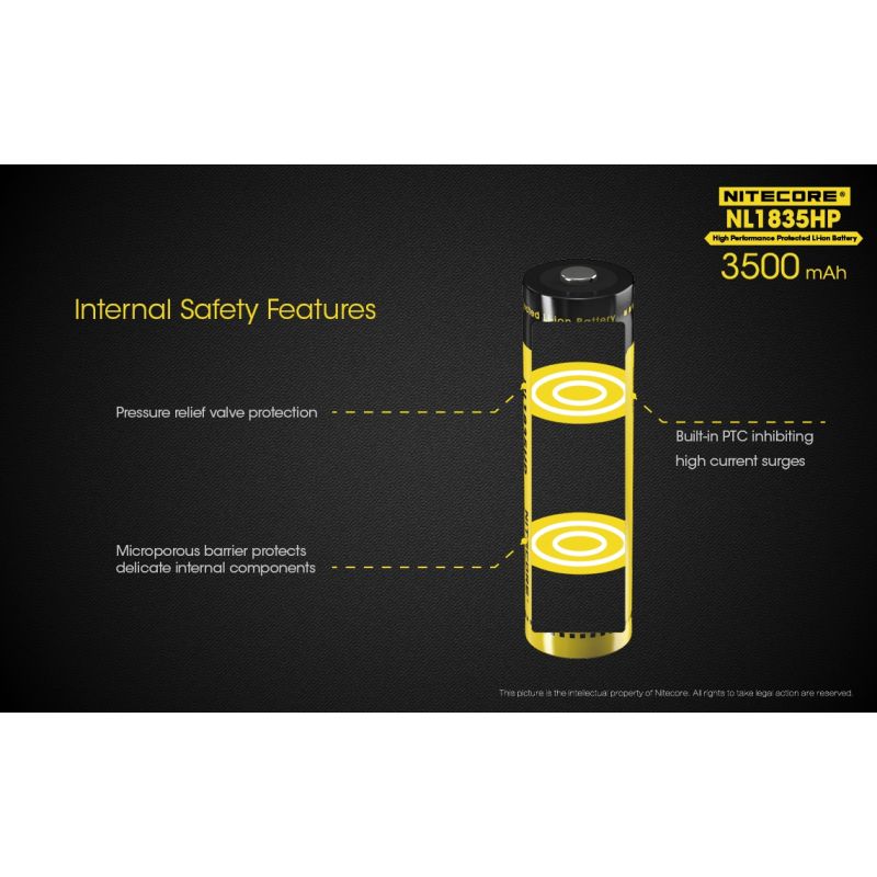Nitecore NL1835HP 18650 Akku 3500mAh außergewöhnliche Kapazität für Hochstromgeräte und Outdoor-Fans
