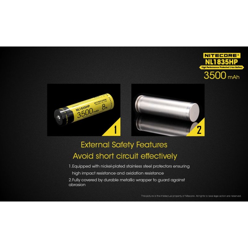 Nitecore NL1835HP 18650 Akku 3500mAh außergewöhnliche Kapazität für Hochstromgeräte und Outdoor-Fans
