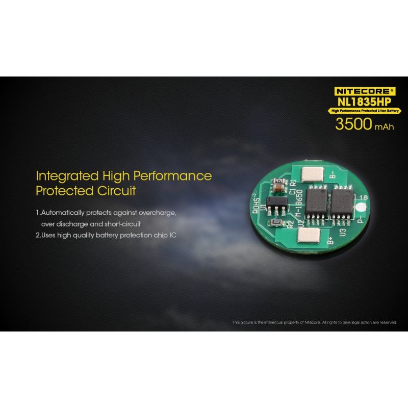 Nitecore NL1835HP 18650 Akku 3500mAh außergewöhnliche Kapazität für Hochstromgeräte und Outdoor-Fans