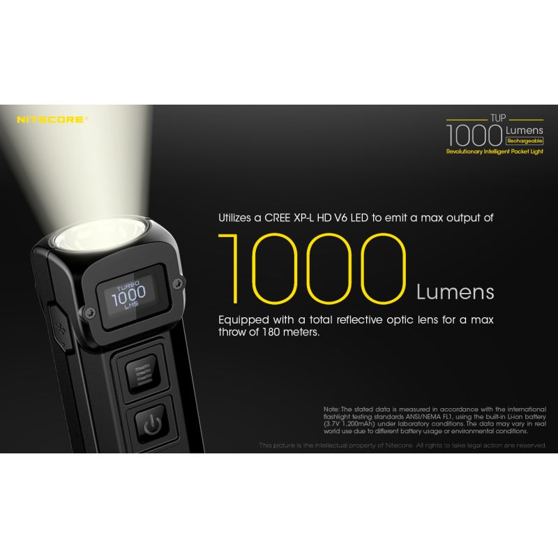 Nitecore TUP XP-L HD V6 LED Taschenlampe 1000 Lumen tragbares Licht Outdoor-Ausrüstung OLED Display USB-Aufladung