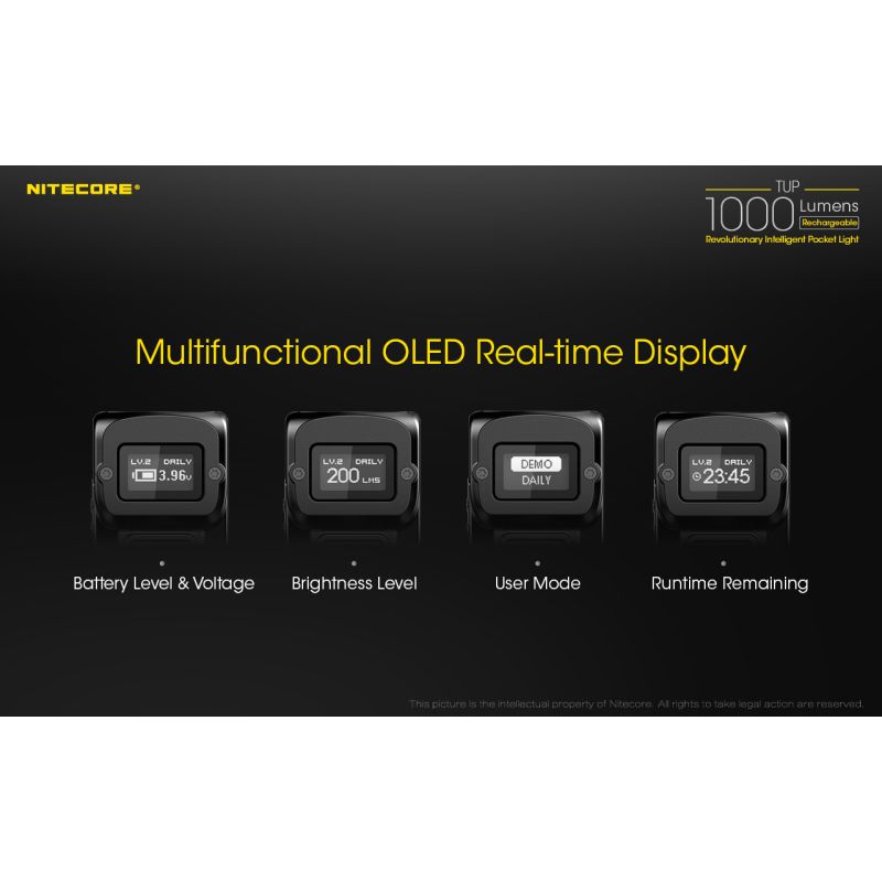 Nitecore TUP XP-L HD V6 LED Taschenlampe 1000 Lumen tragbares Licht Outdoor-Ausrüstung OLED Display USB-Aufladung