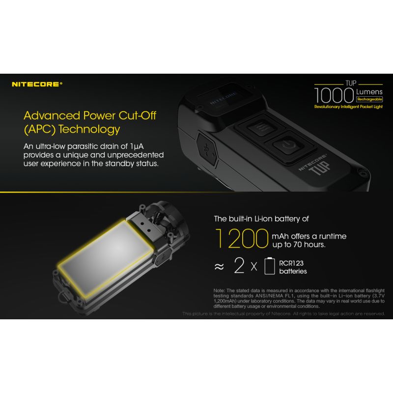 Nitecore TUP XP-L HD V6 LED Taschenlampe 1000 Lumen tragbares Licht Outdoor-Ausrüstung OLED Display USB-Aufladung