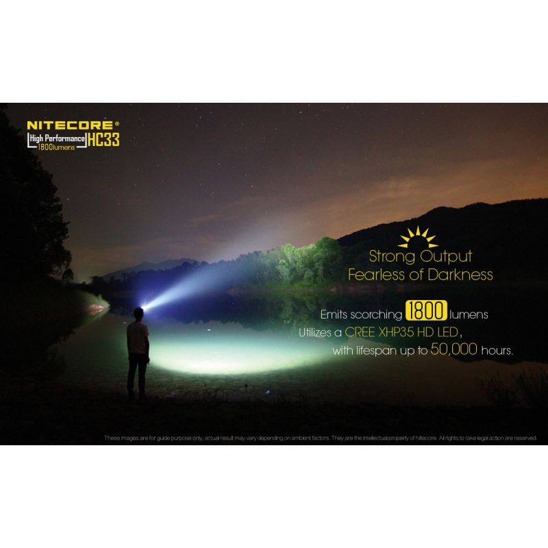 Nitecore HC33 XHP35 LED Scheinwerfer 1800 Lumen Outdoor Beleuchtung Campingausrüstung freihändige Nutzung