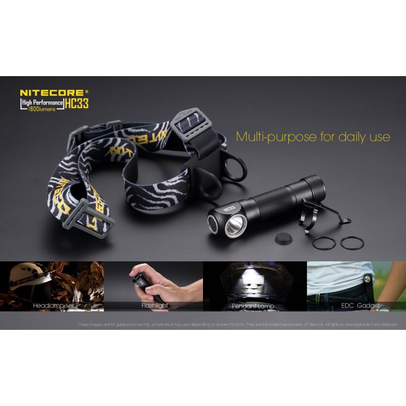 Nitecore HC33 XHP35 LED Scheinwerfer 1800 Lumen Outdoor Beleuchtung Campingausrüstung freihändige Nutzung