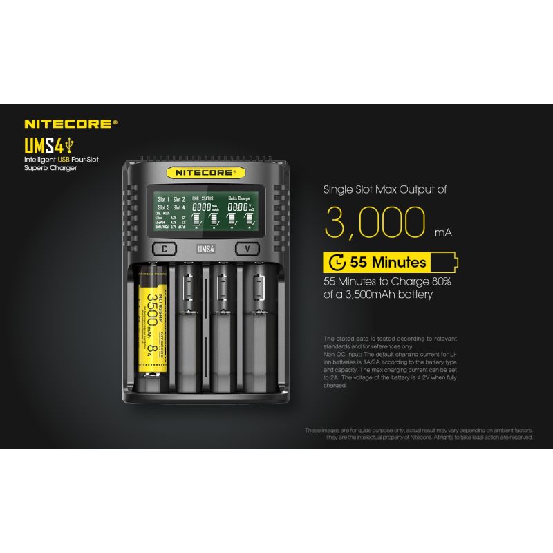 Nitecore UMS4 intelligentes USB Ladegerät Vier Schacht Design für 18650 21700 batterie schnelles Laden Outdoor
