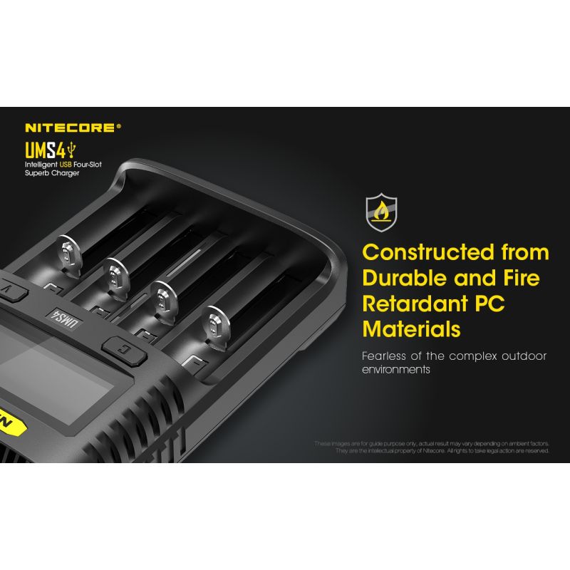 Nitecore UMS4 intelligentes USB Ladegerät Vier Schacht Design für 18650 21700 batterie schnelles Laden Outdoor