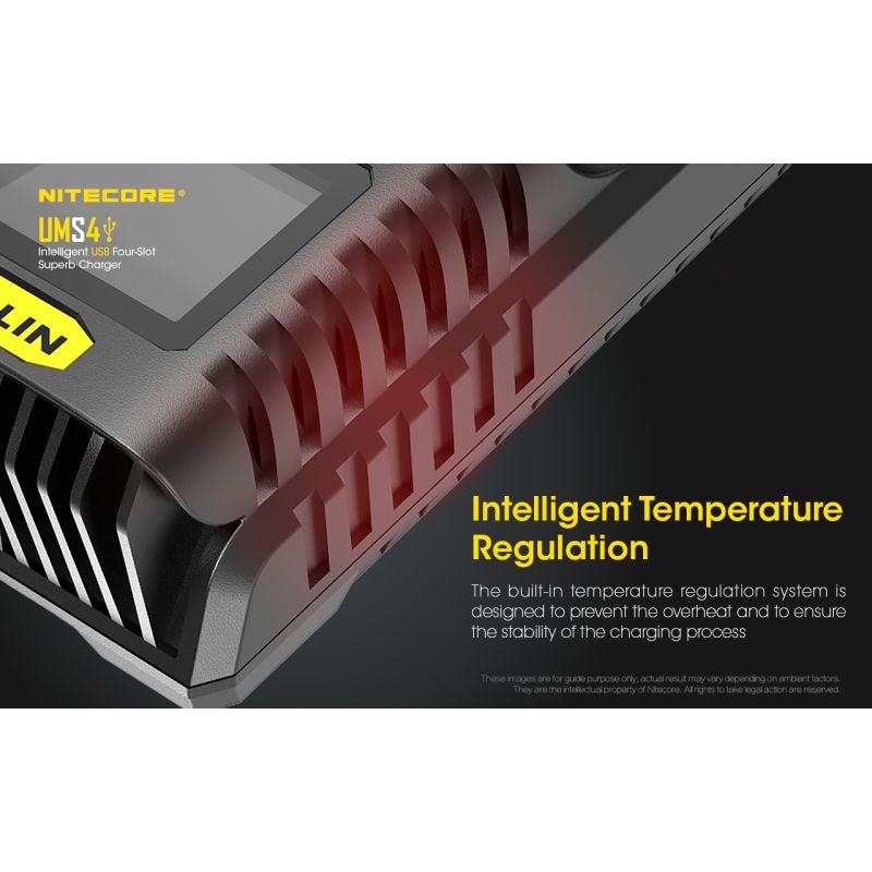 Nitecore UMS4 intelligentes USB Ladegerät Vier Schacht Design für 18650 21700 batterie schnelles Laden Outdoor