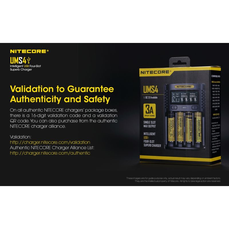 Nitecore UMS4 intelligentes USB Ladegerät Vier Schacht Design für 18650 21700 batterie schnelles Laden Outdoor