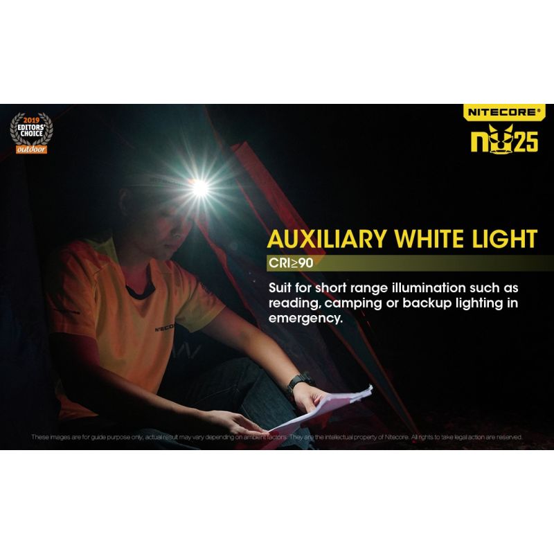 Nitecore NU25 XP-G2 S3 LED Stirnlampe 360 Lumen wiederaufladbar für Outdoor Beleuchtung und Abenteuer Zubehör