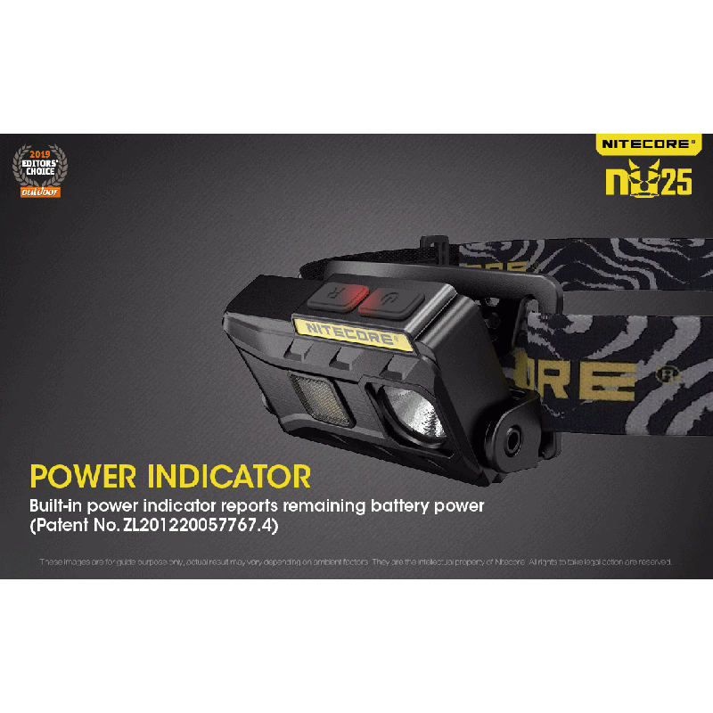 Nitecore NU25 XP-G2 S3 LED Stirnlampe 360 Lumen wiederaufladbar für Outdoor Beleuchtung und Abenteuer Zubehör