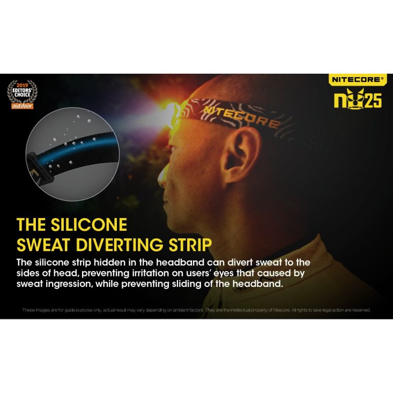 Nitecore NU25 XP-G2 S3 LED Stirnlampe 360 Lumen wiederaufladbar für Outdoor Beleuchtung und Abenteuer Zubehör