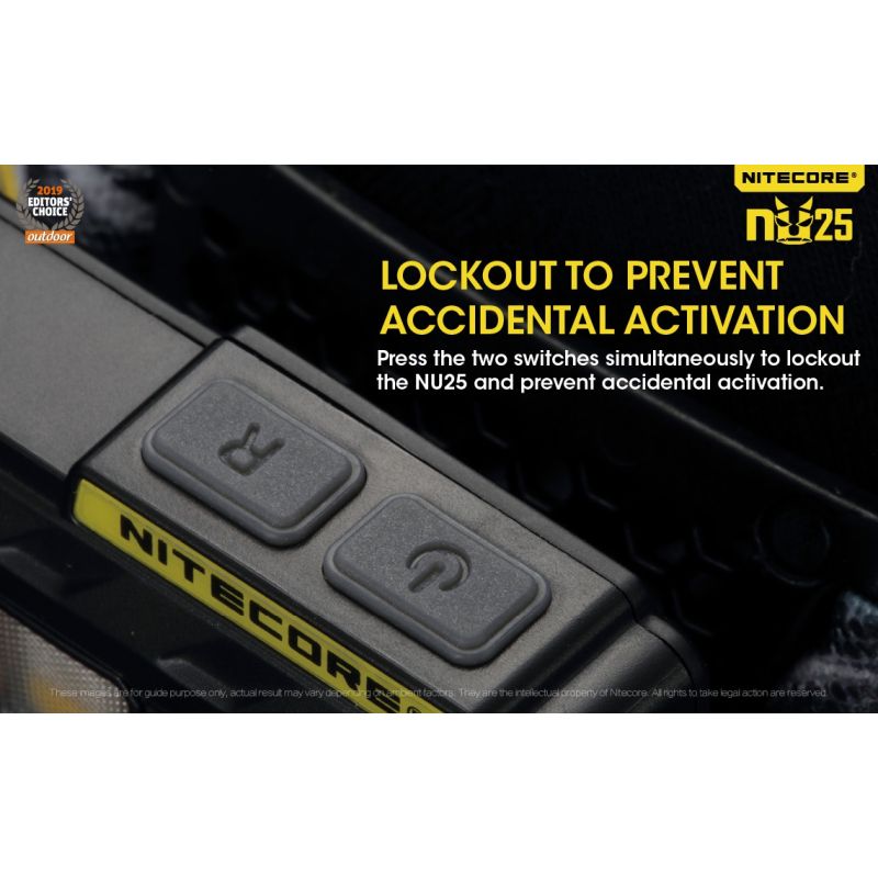 Nitecore NU25 XP-G2 S3 LED Stirnlampe 360 Lumen wiederaufladbar für Outdoor Beleuchtung und Abenteuer Zubehör