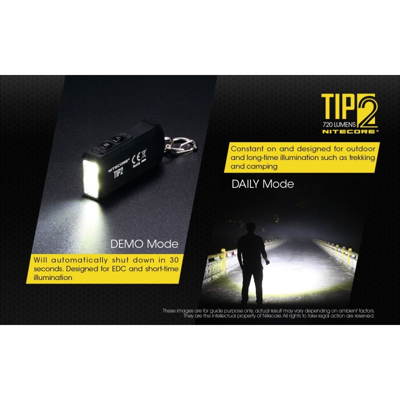 NITECORE TIPP2 Schlüsselanhänger Taschenlampe 720 Lumen USB wiederaufladbar LED kompakt für Outdoor-Abenteuer