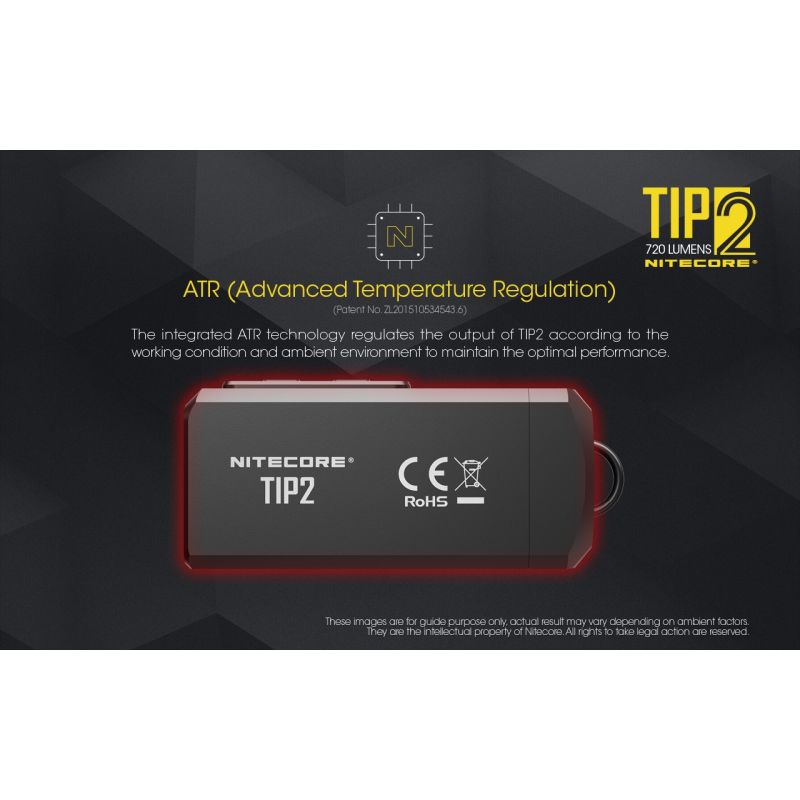 NITECORE TIPP2 Schlüsselanhänger Taschenlampe 720 Lumen USB wiederaufladbar LED kompakt für Outdoor-Abenteuer