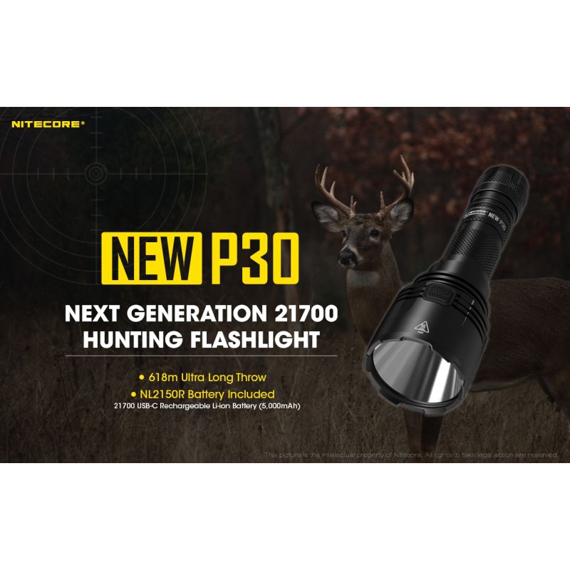 Nitecore P30 XP-L HI V3 LED-Taschenlampe 1000 Lumen 618 Meter Reichweite robuste Outdoor-Taschenlampe