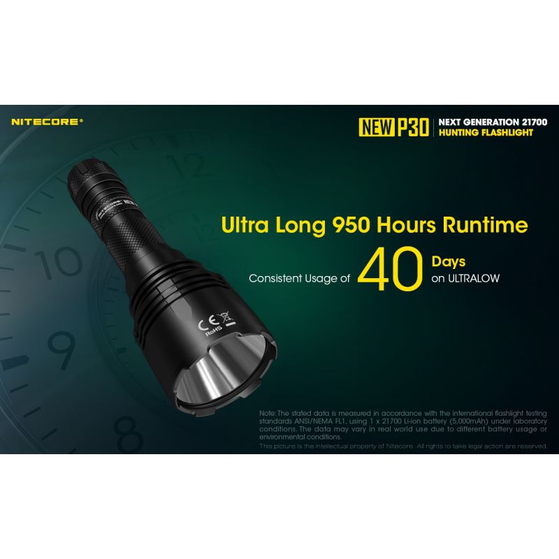 Nitecore P30 XP-L HI V3 LED-Taschenlampe 1000 Lumen 618 Meter Reichweite robuste Outdoor-Taschenlampe