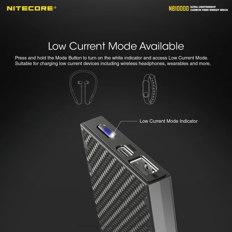NITECORE NB10000 QC Dual Port Power Bank 10000mAh USB-C Leichtes Reiseaccessoire für Smartphone Schnellladung