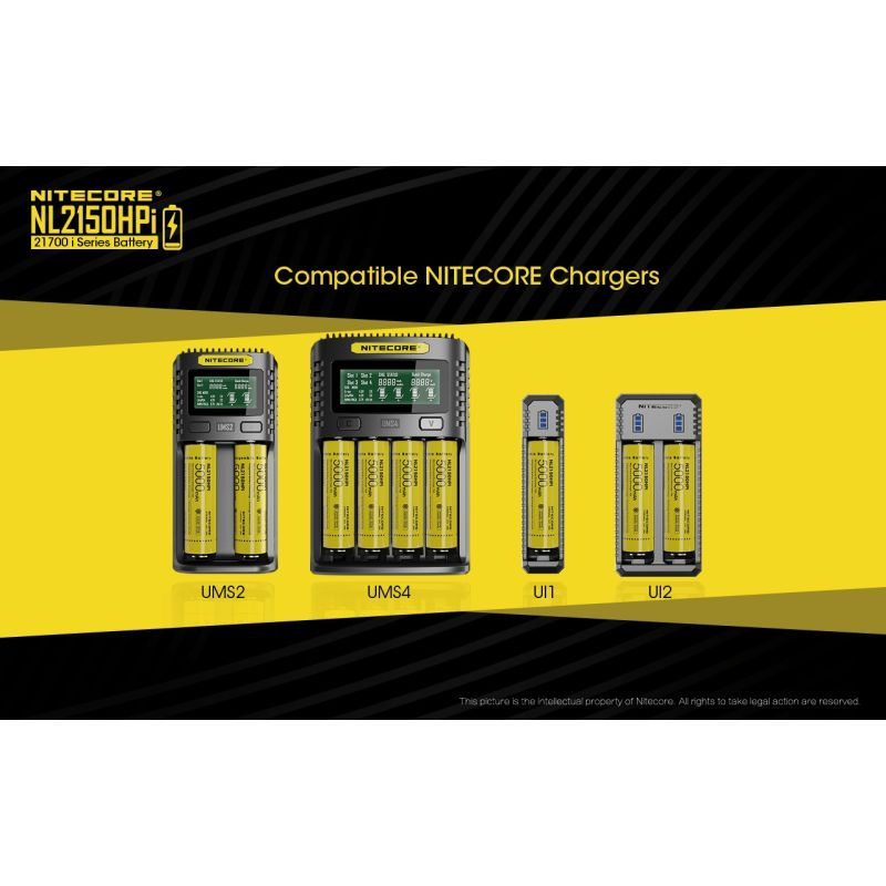 NITECORE NL2150HPi 5000mAh 3.6V Hochleistungsbatterie 21700 Li-Ion Akku für Elektronikgeräte und Taschenlampen