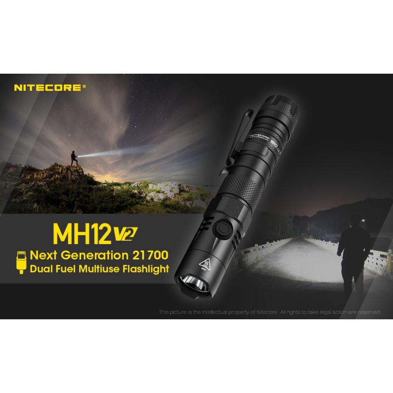 Nitecore MH12 V2 LED Taschenlampe 1200 Lumen Outdoor Beleuchtung 21700 Batterie für Camping und Wandern