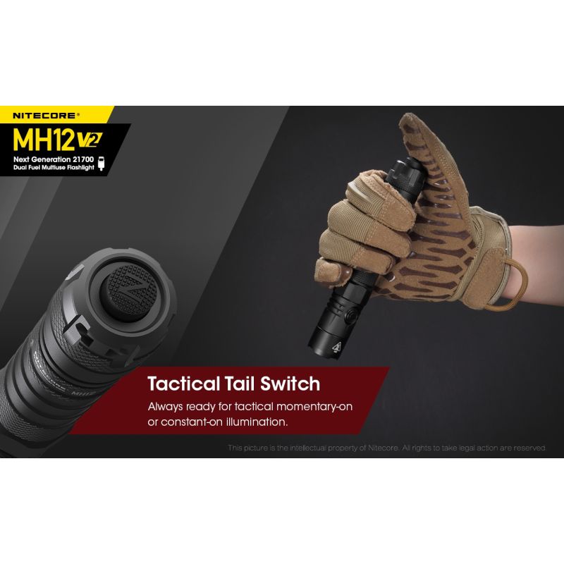 Nitecore MH12 V2 LED Taschenlampe 1200 Lumen Outdoor Beleuchtung 21700 Batterie für Camping und Wandern