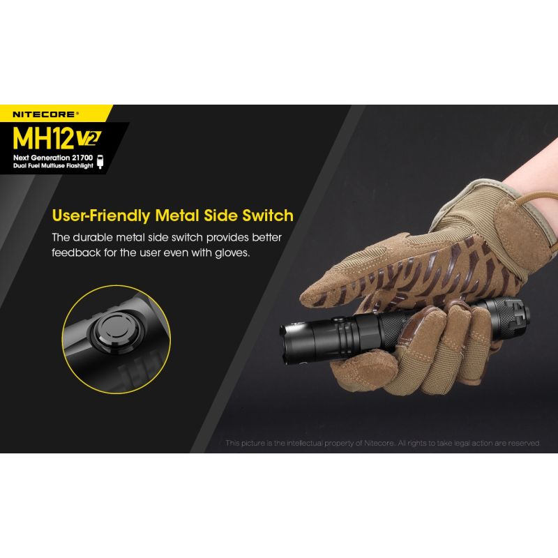 Nitecore MH12 V2 LED Taschenlampe 1200 Lumen Outdoor Beleuchtung 21700 Batterie für Camping und Wandern