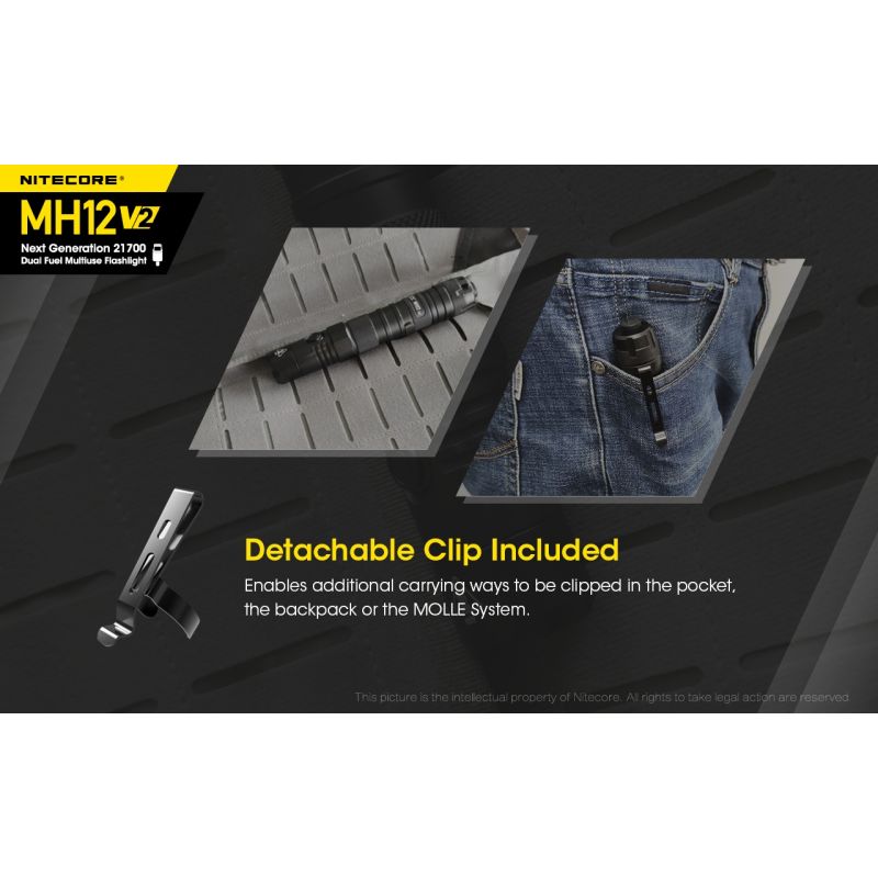 Nitecore MH12 V2 LED Taschenlampe 1200 Lumen Outdoor Beleuchtung 21700 Batterie für Camping und Wandern